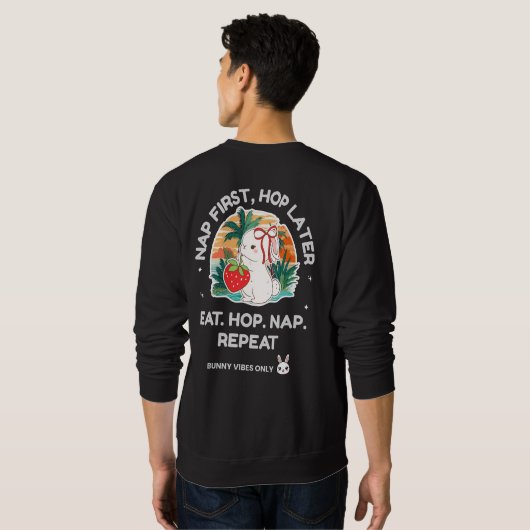 Strawberry Dream Bunny Sweatshirt (Schwarz voll)
