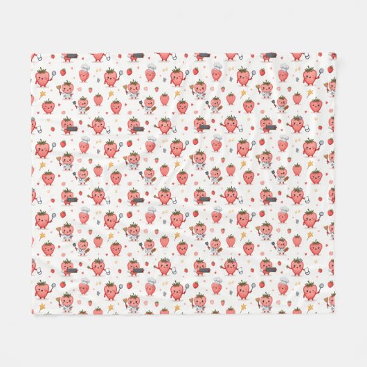 Strawberry Dream Fleece Blanket (Vorderseite (Horizontal))