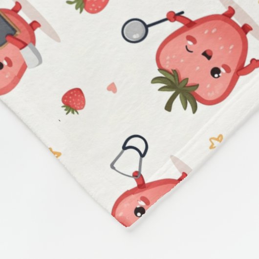 Strawberry Dream Fleece Blanket (Ecke)