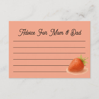 Strawberry Dreams Advice For Mom and Dad Card Hinweiskarte