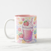 Strawberry Dreams Milkshake Zweifarbige Tasse (Links)