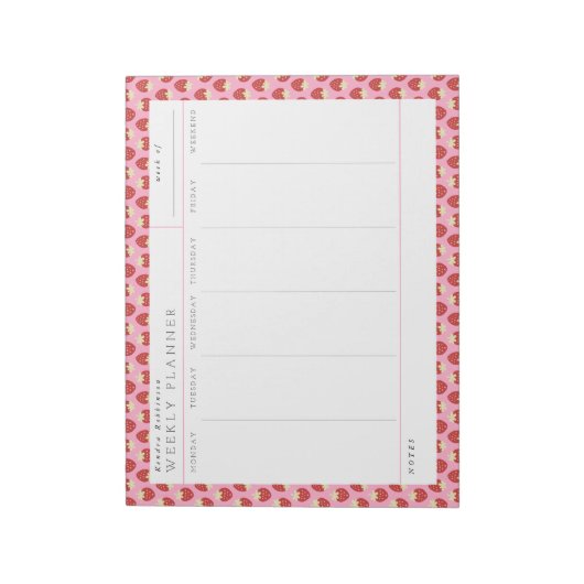 Strawberry Drehe Weekly Planner Notepad Notizblock (Rotiert)