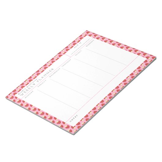 Strawberry Drehe Weekly Planner Notepad Notizblock (angewinkelt)