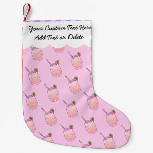 Strawberry Drink Niedlich Kawaii Pixel Girly Paste Kleiner Weihnachtsstrumpf