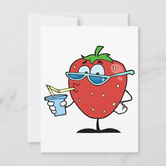Strawberry Drinking Einladung (Vorderseite)