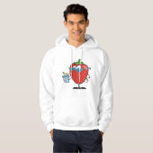 Strawberry Drinking Mens Hoodie (Vorne ganz)