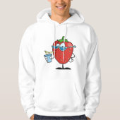Strawberry Drinking Mens Hoodie (Vorderseite)