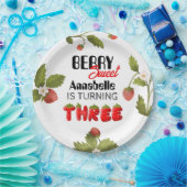 Strawberry Dritter Geburtstag Pappteller (Party)
