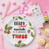 Strawberry Dritter Geburtstag Pappteller (Party)