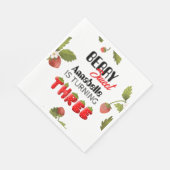 Strawberry Dritter Geburtstag Serviette (Ecke)