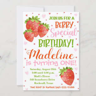 Strawberry Einladung Berry Birthday Einladung