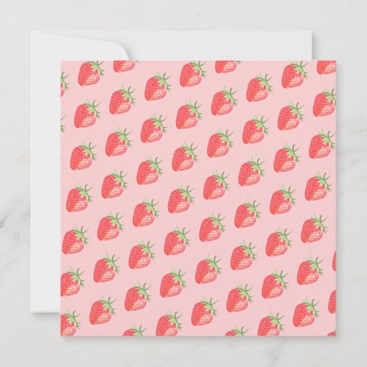 Strawberry Einladung zum ersten Geburtstag (Rückseite)