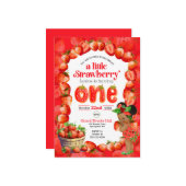 Strawberry Einladung zum ersten Geburtstag (Vorderseite/Rückseite Beispiel)