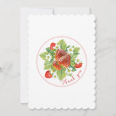 Strawberry Einladung zum ersten Geburtstag (Rückseite)