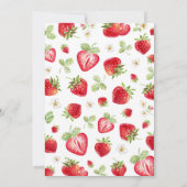 Strawberry Einladung zum ersten Geburtstag (Rückseite)