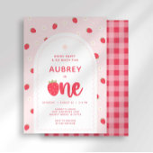 Strawberry Einladung zum ersten Geburtstag