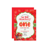 Strawberry Einladung zum ersten Geburtstag (Vorderseite/Rückseite Beispiel)
