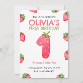 Strawberry Einladung zum Geburtstag (Vorderseite)