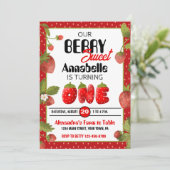 Strawberry Einladung zum Geburtstag (Stehend Vorderseite)