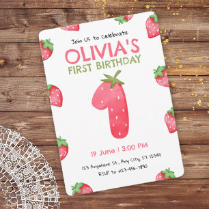 Strawberry Einladung zum Geburtstag