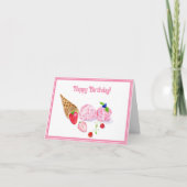 Strawberry Eis Kirschen Geburtstag Karte (Vorderseite)