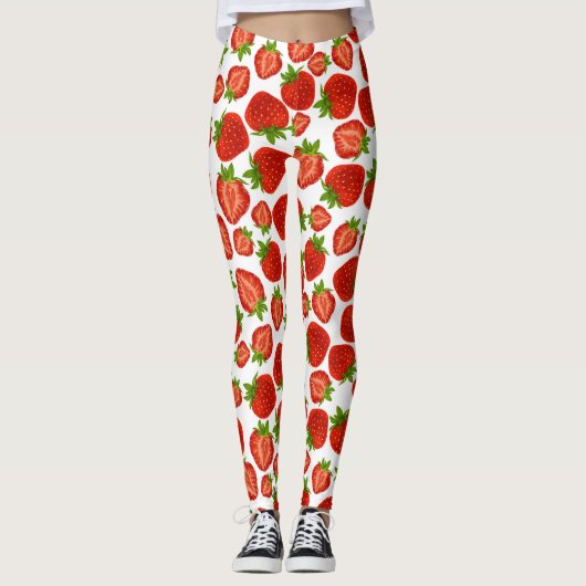 Strawberry Elegante Red Berry Leggings Yoga Pants (Vorderseite)