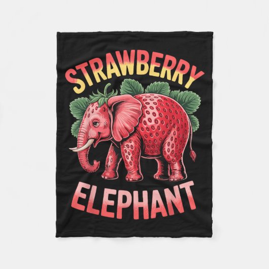 Strawberry Elephant Cute Meme Kids Italian Brainro Fleecedecke (Vorderseite)
