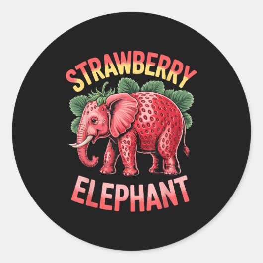 Strawberry Elephant Cute Meme Kids Italian Brainro Runder Aufkleber (Vorderseite)