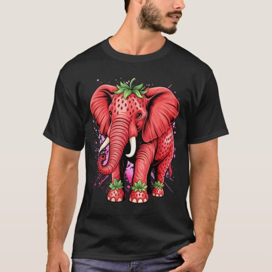 Strawberry Elephant Italian Brain Rot Meme Birthda T-Shirt (Vorderseite)