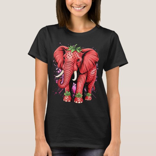 Strawberry Elephant Italian Brain Rot Meme Birthda T-Shirt (Vorderseite)