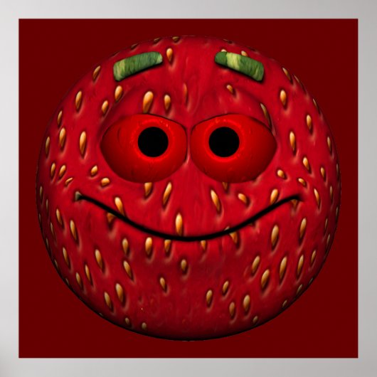 Strawberry Emoticon Poster (Vorne)