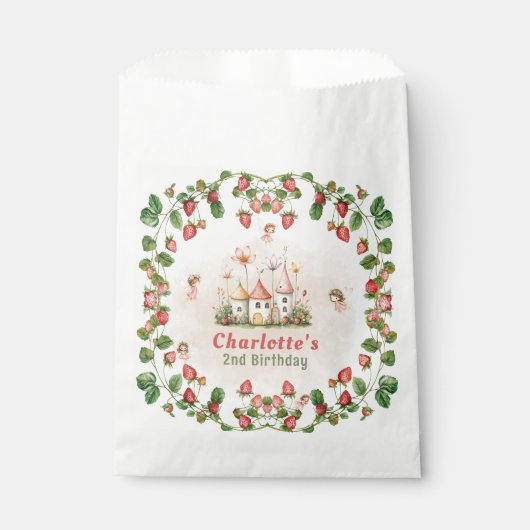 Strawberry enchanted fairy garden birthday geschenktütchen (Vorderseite)