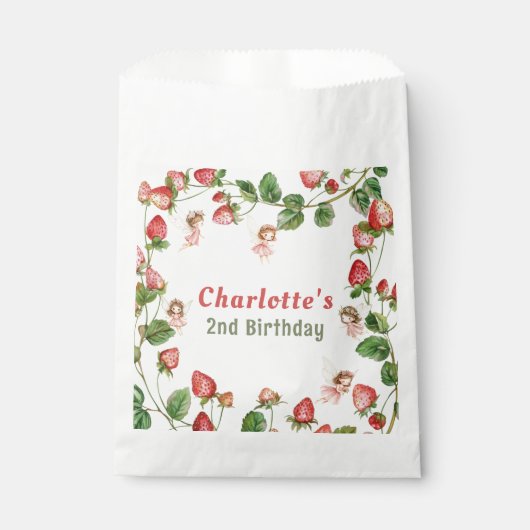 Strawberry enchanted fairy garden birthday geschenktütchen (Vorderseite)