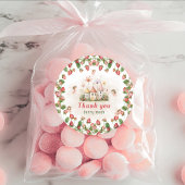 Strawberry enchanted fairy garden Thank you Runder Aufkleber