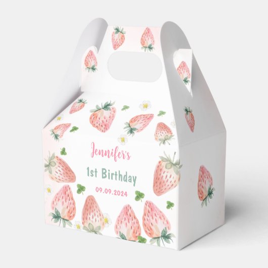 Strawberry Erster Geburtstag 1. Geschenkschachtel (Vorderseite)