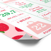 Strawberry Erster Geburtstag Meilenstein Süße Eins Poster (Ecke)