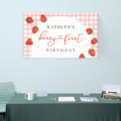 Strawberry Erster Geburtstag Pink Berry 1. Banner (Messeveranstaltung)