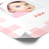 Strawberry Erster Geburtstag Pink Milestone 12 Fot Poster (Ecke)