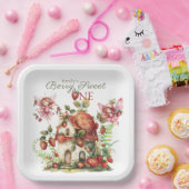 Strawberry Fairy Berry Sweet Girls erster Geburtst Pappteller (Party)