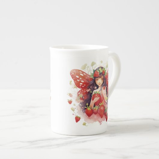 Strawberry Fairy Bone China Tasse (Vorderseite Rechts)