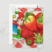Strawberry Fairy Picnic Art Print Postkarte (Vorne/Hinten)