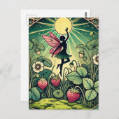 Strawberry Fairy Postkarte (Vorne/Hinten)