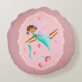 Strawberry Fairy Rundes Kissen (Rückseite)