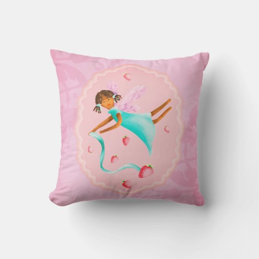 Strawberry Fairy Throw Kissen (Vorderseite)