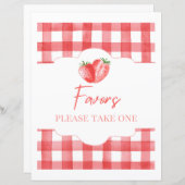 Strawberry Favor Sign | 8x10" Erdbeerzeichen (Vorne/Hinten)