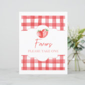 Strawberry Favor Sign | 8x10" Erdbeerzeichen (Stehend Vorderseite)