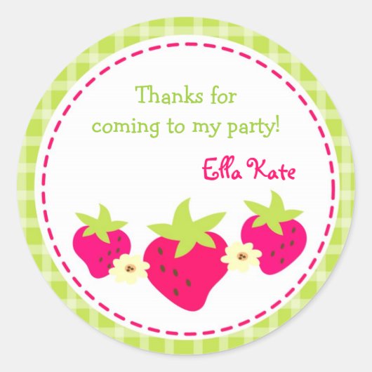 Strawberry Favor Stickers Umschlag Aufklebers (Vorderseite)