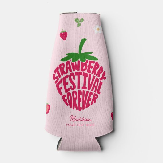 Strawberry Festival für immer Niedlich anpassbar Flaschenkühler (Vorderseite)