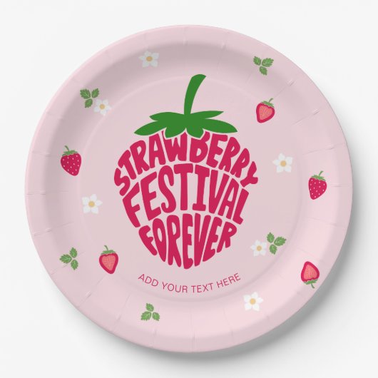 Strawberry Festival für immer Niedlich anpassbar Pappteller (Vorderseite)