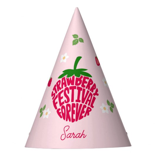 Strawberry Festival für immer Niedlich anpassbar Partyhütchen (Vorderseite)